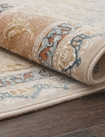 Иранский прямоугольный ковер Farsi 1200 G129 cream производства фабрики MASHAD ARDEHAL CARPET CO Иран. Высота ворса 8 мм, материал ворса Акрил, плотность 3600 000 точек/м2, вес 3200 гр/м2.