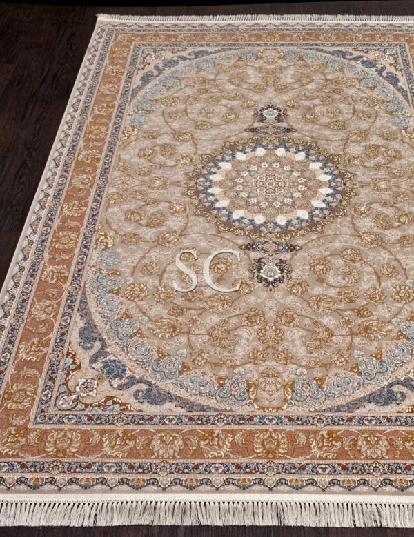 Иранский прямоугольный ковер Farsi 1200 G129 cream производства фабрики MASHAD ARDEHAL CARPET CO Иран. Высота ворса 8 мм, материал ворса Акрил, плотность 3600 000 точек/м2, вес 3200 гр/м2.