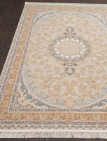 Иранский прямоугольный ковер Farsi 1200 G129 cream производства фабрики MASHAD ARDEHAL CARPET CO Иран. Высота ворса 8 мм, материал ворса Акрил, плотность 3600 000 точек/м2, вес 3200 гр/м2.